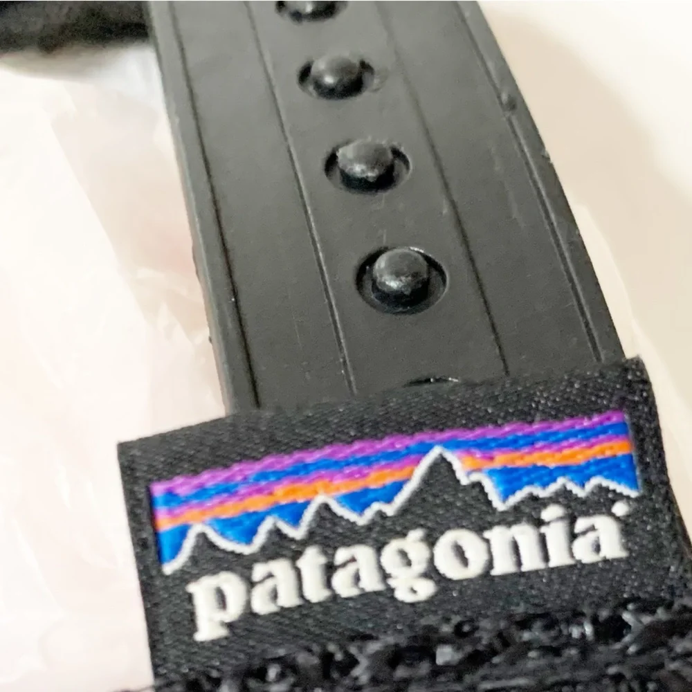 Patagonia Logo Faded Trucker Style Hat Cap Black Mesh Snapback Adjustable Back